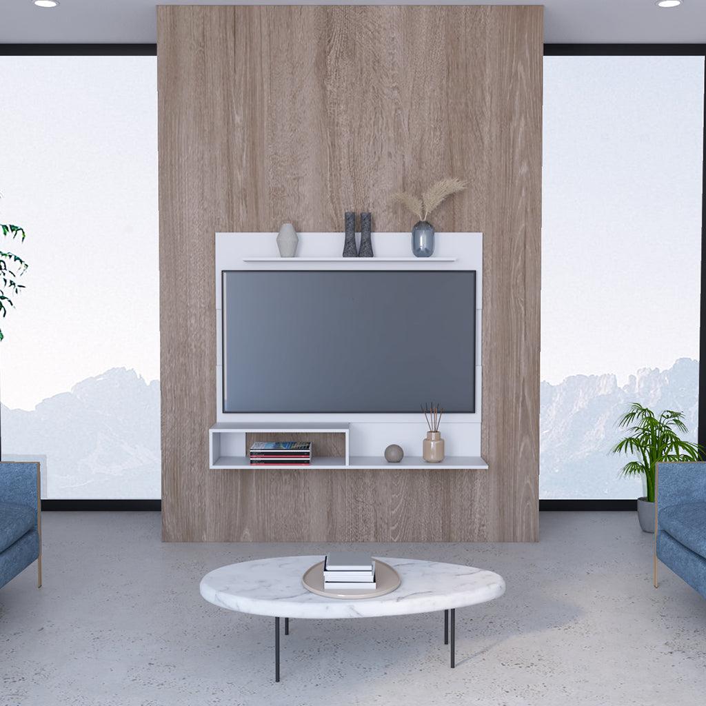 Mueble Multiusos Ascher, Blanco, con Espacio Para Televisor de Hasta 55 Pulgadas - VIRTUAL MUEBLES