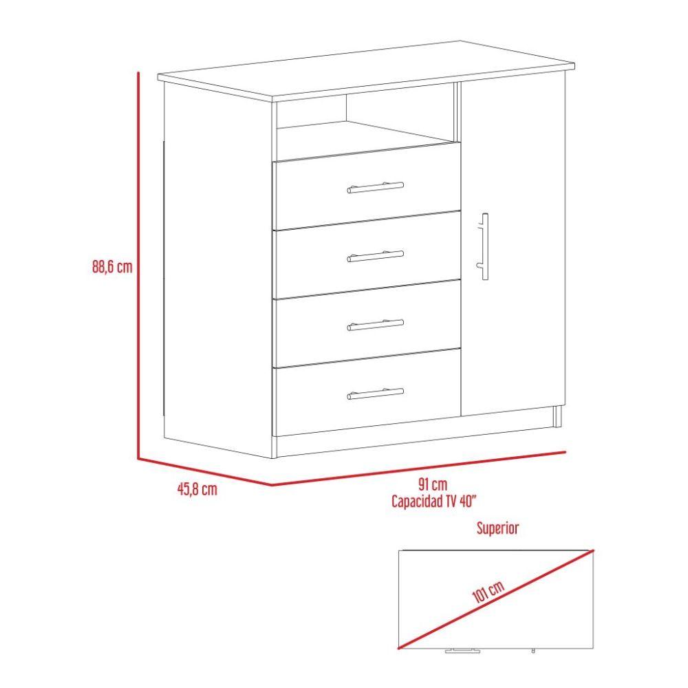 Organizador Barlovento color Humo y Blanco para Habitación.