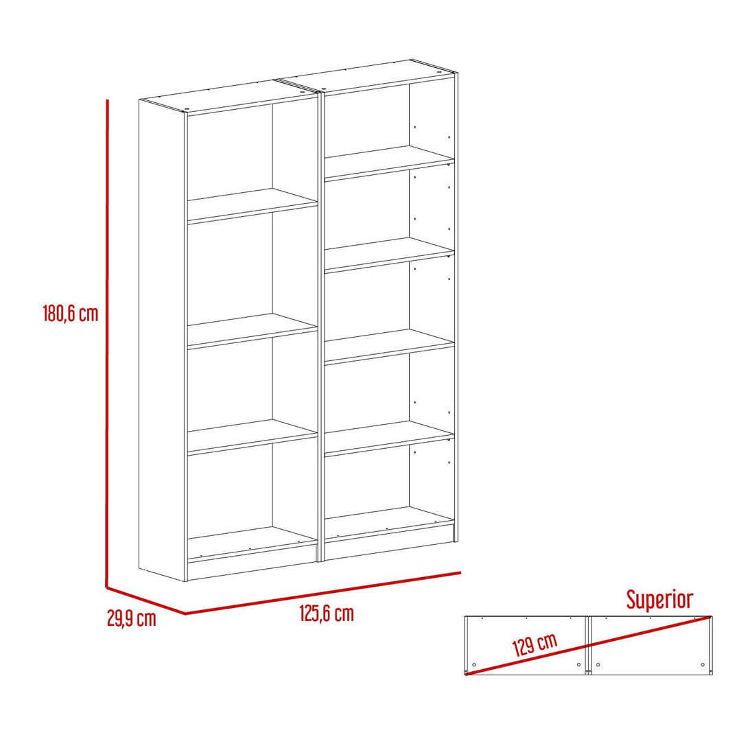 Combo de Bibliotecas Home, Wengue, Incluye Dos Bibliotecas Sin Puerta - VIRTUAL MUEBLES