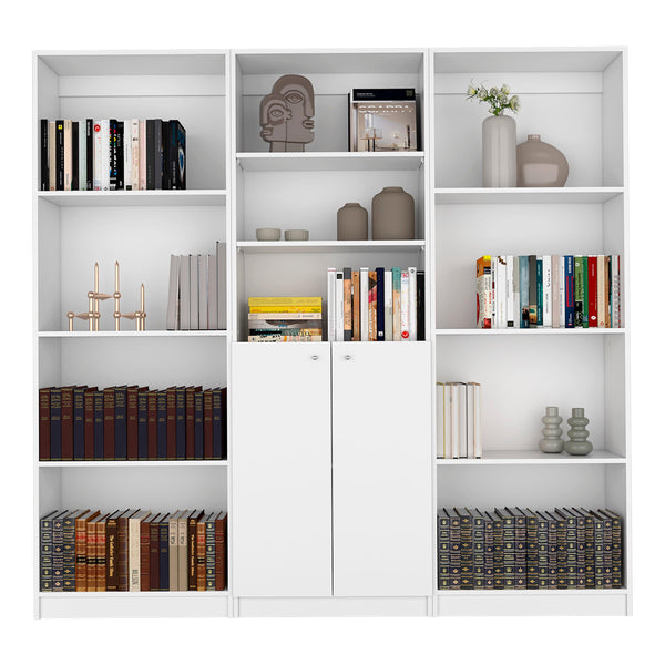 Combo de Bibliotecas Home, Blanco Incluye Tres Bibliotecas - VIRTUAL MUEBLES