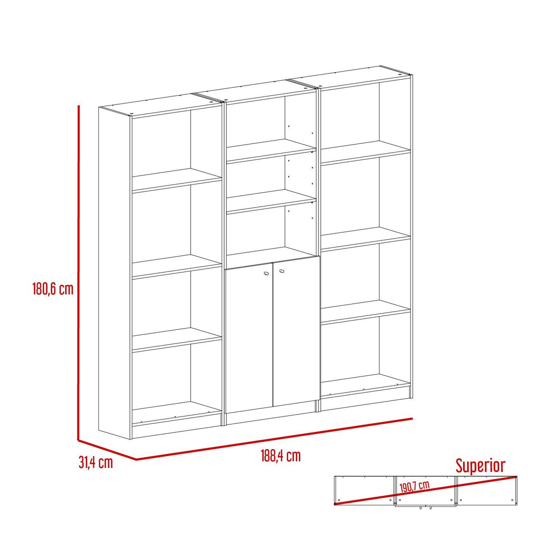 Combo de Bibliotecas Home, Blanco Incluye Tres Bibliotecas - VIRTUAL MUEBLES