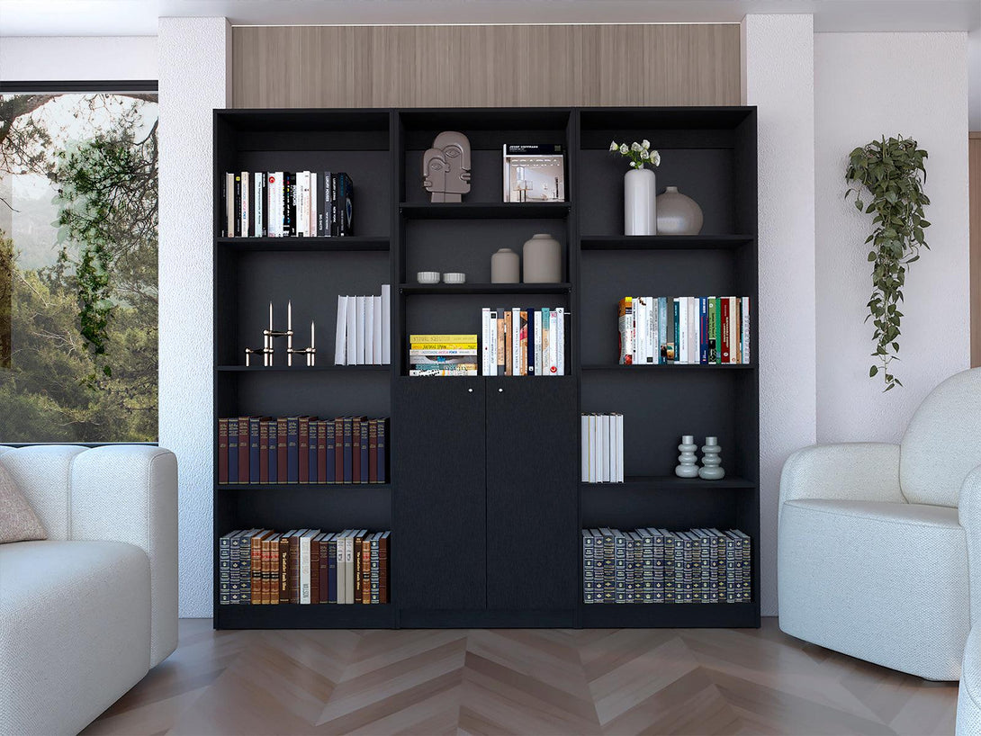 Combo de Bibliotecas Home, Wengue Incluye Tres Bibliotecas - VIRTUAL MUEBLES