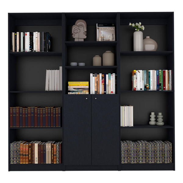 Combo de Bibliotecas Home, Wengue Incluye Tres Bibliotecas - VIRTUAL MUEBLES