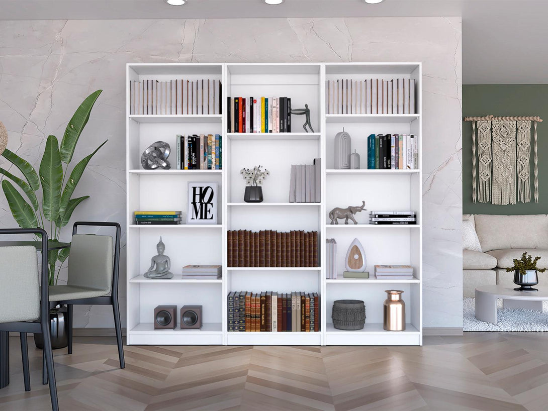 Combo de Bibliotecas Home, Blanco Incluye Tres Bibliotecas - VIRTUAL MUEBLES