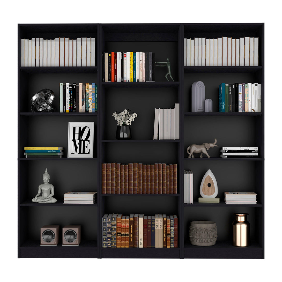 Combo de Bibliotecas Home, Wengue Incluye Tres Bibliotecas - VIRTUAL MUEBLES