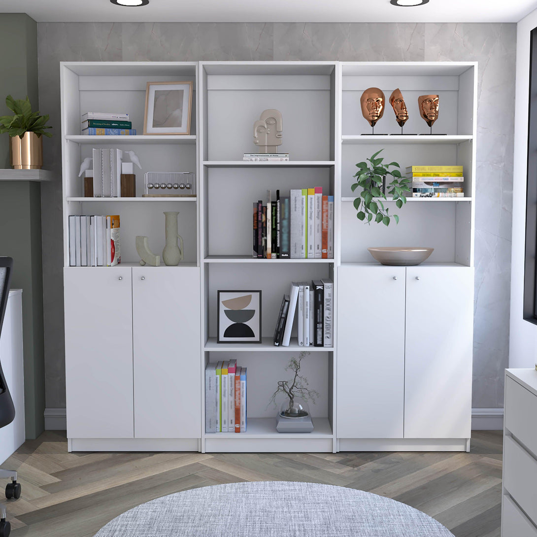 Combo de Bibliotecas Home, Blanco Incluye Tres Bibliotecas - VIRTUAL MUEBLES