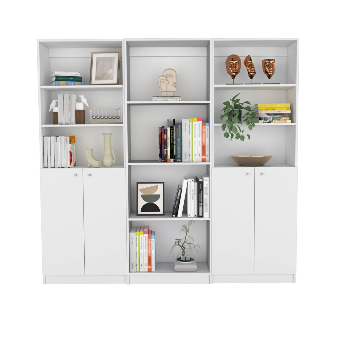 Combo de Bibliotecas Home, Blanco Incluye Tres Bibliotecas - VIRTUAL MUEBLES