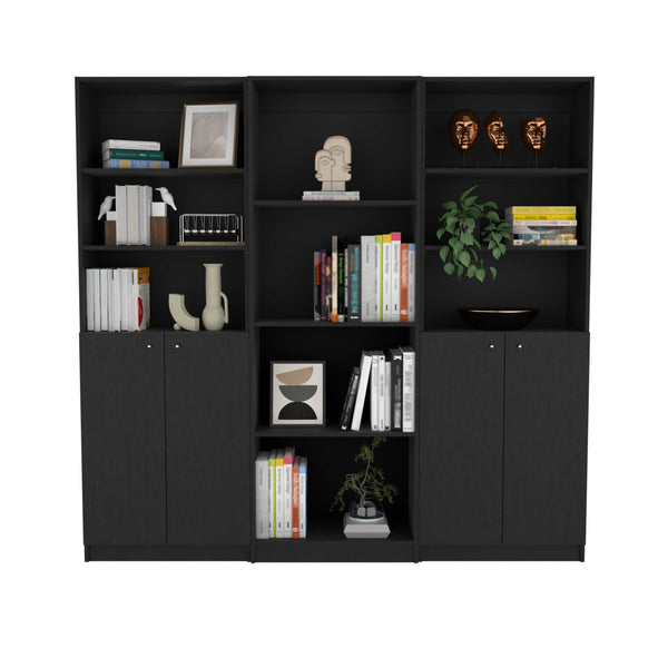 Combo de Bibliotecas Home, Wengue Incluye Tres Bibliotecas - VIRTUAL MUEBLES