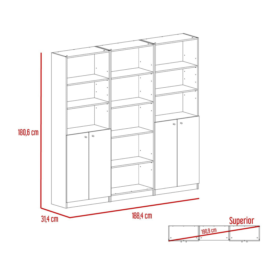 Combo de Bibliotecas Home, Blanco Incluye Tres Bibliotecas - VIRTUAL MUEBLES