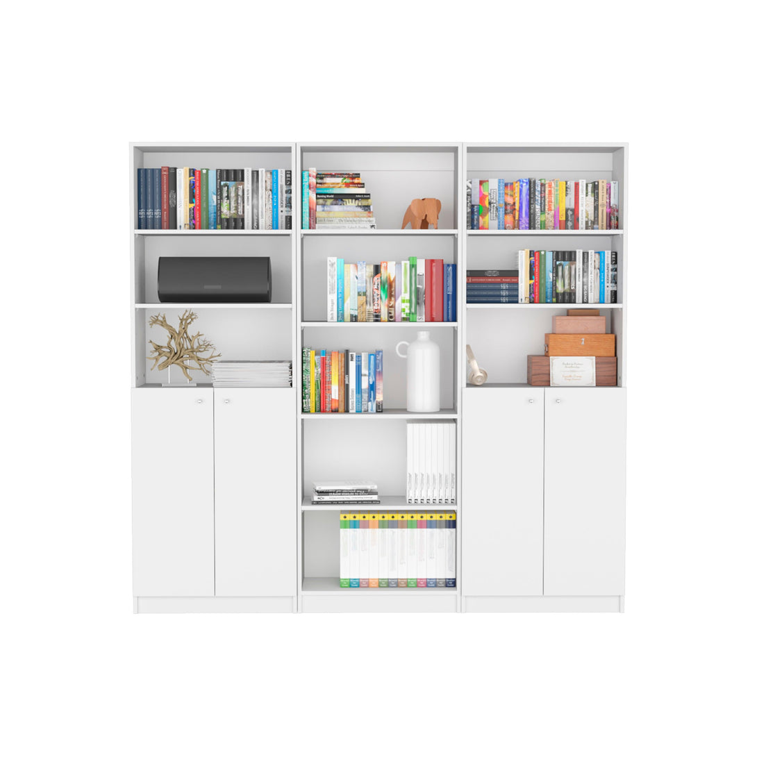 Combo de Bibliotecas Home, Blanco Incluye Tres Bibliotecas - VIRTUAL MUEBLES