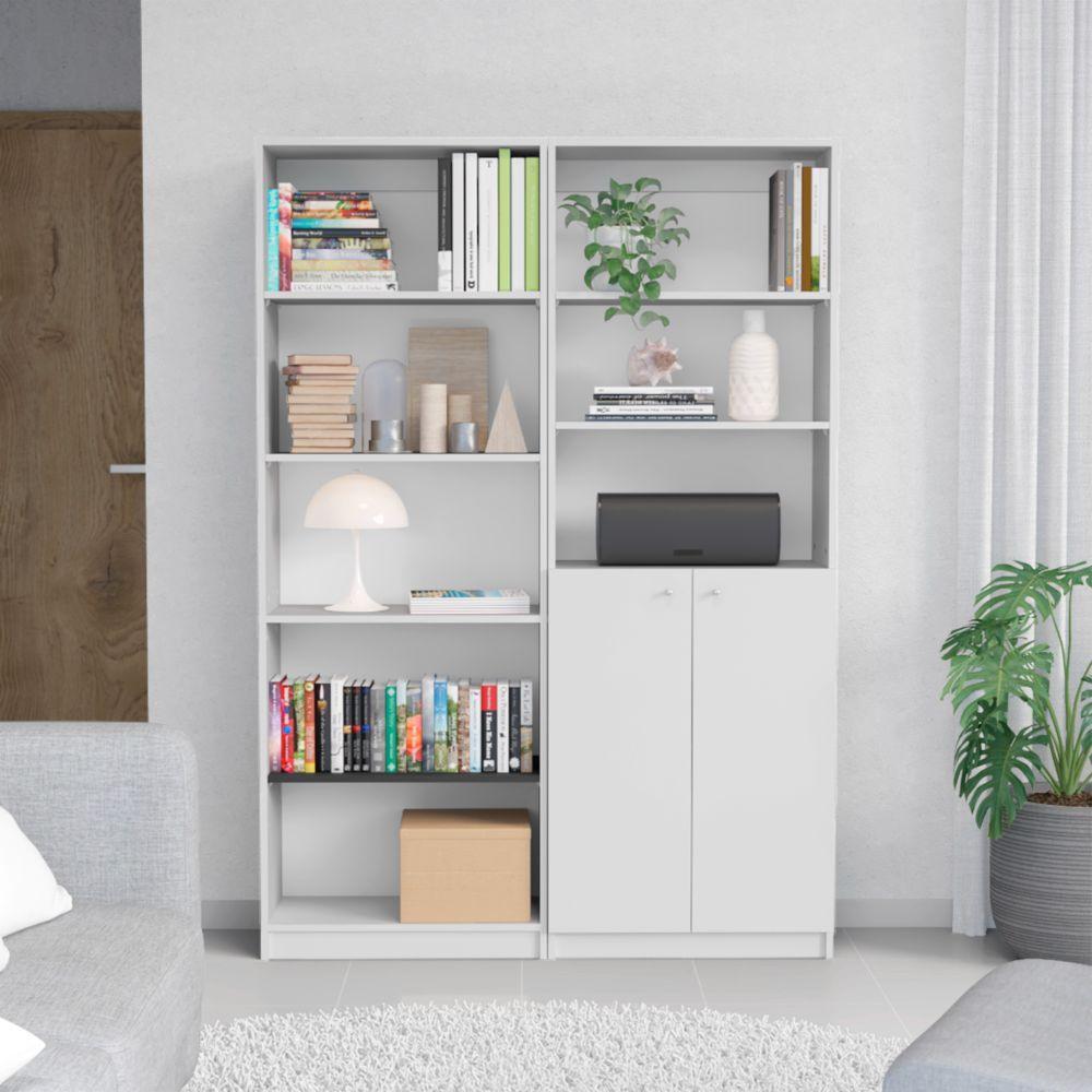 Combo de Bibliotecas Home, Blanco, Incluye Dos Bibliotecas - VIRTUAL MUEBLES