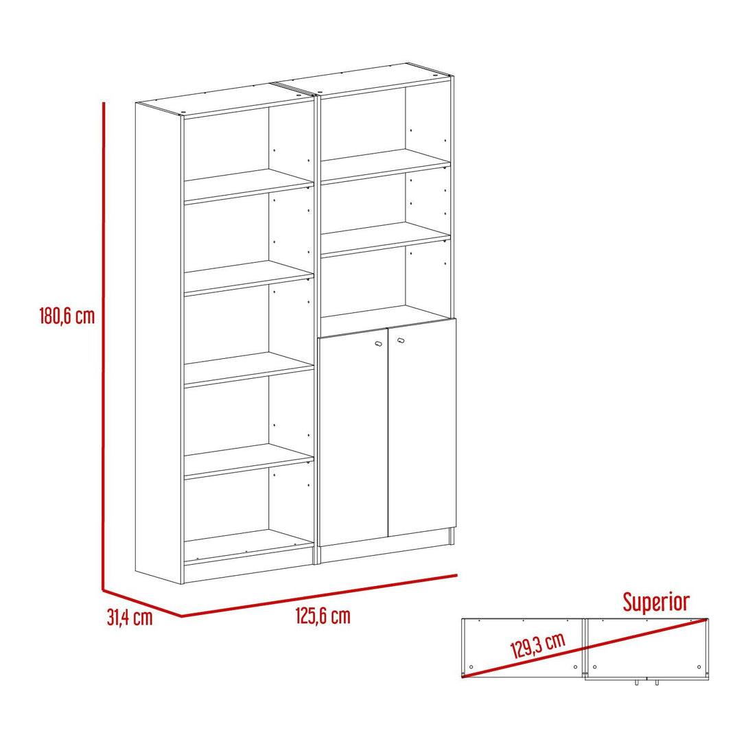 Combo de Bibliotecas Home, Wengue, Incluye Dos Bibliotecas - VIRTUAL MUEBLES