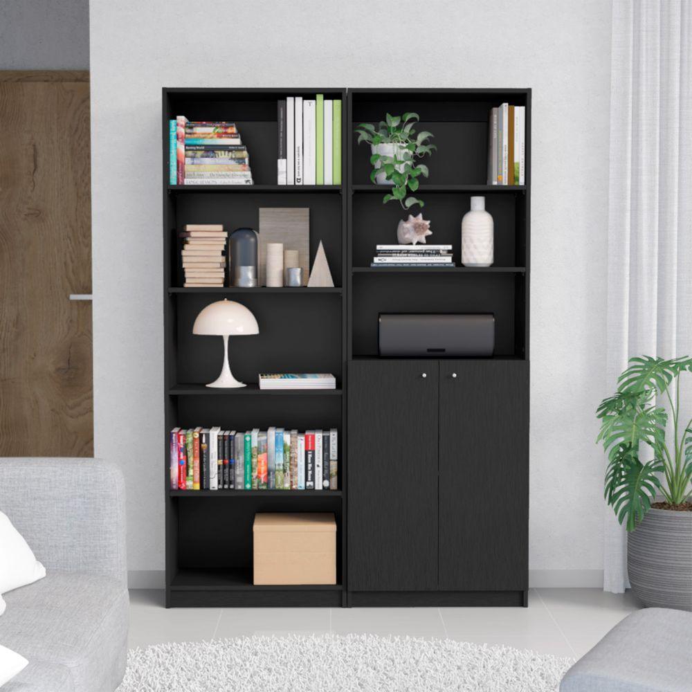 Combo de Bibliotecas Home, Wengue, Incluye Dos Bibliotecas - VIRTUAL MUEBLES