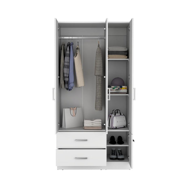 Closet Cebres, Blanco, con cuatro puertas y dos cajones ZF