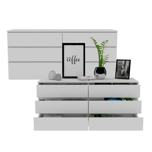 Organizador Asteria, Blanco Vainilla, con Seis Cajones Deslizables X2 - VIRTUAL MUEBLES