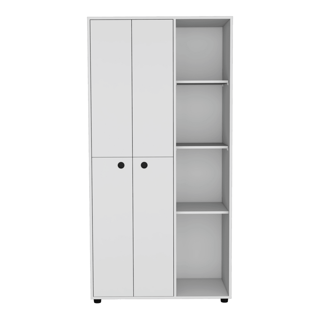 Closet Mandi, Blanco, con Dos Tubos y Un Cajon Deslizable ZF - VIRTUAL MUEBLES