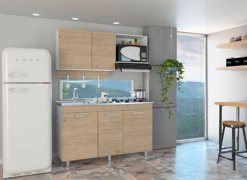 Cocina Integral Deneb Color Beige y Blanco Para Cocina.