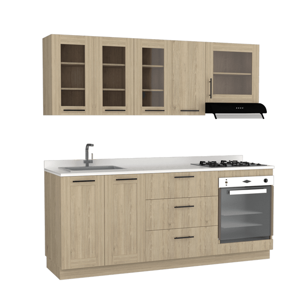 Cocina Integral Elica color Beige.