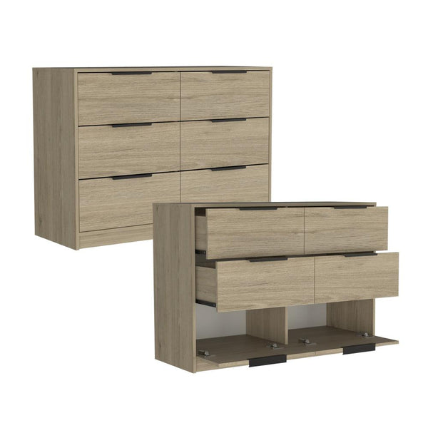 Organizador Wesley, Beige y Blanco, con Cuatro Cajones X2 - VIRTUAL MUEBLES