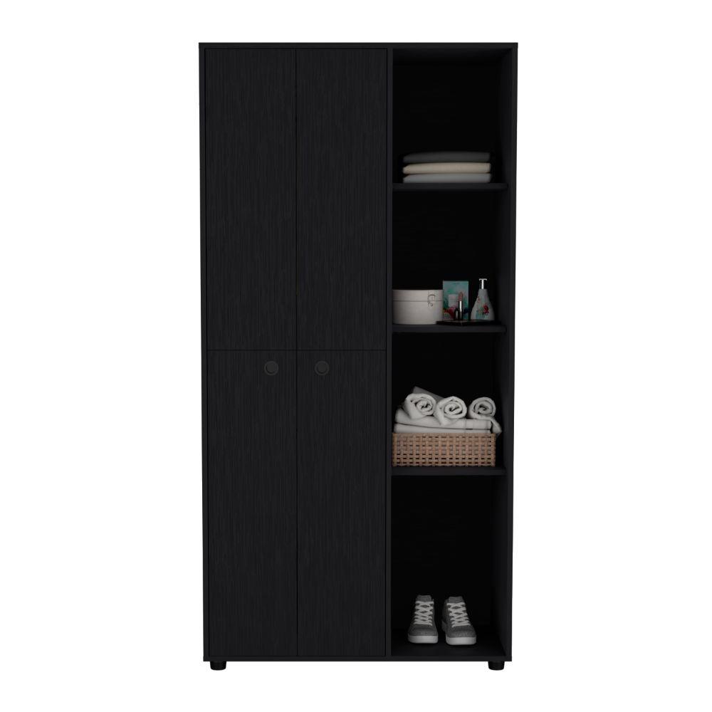 Closet Mandi, Wengue, con Dos Tubos y Un Cajon Deslizable ZF - VIRTUAL MUEBLES