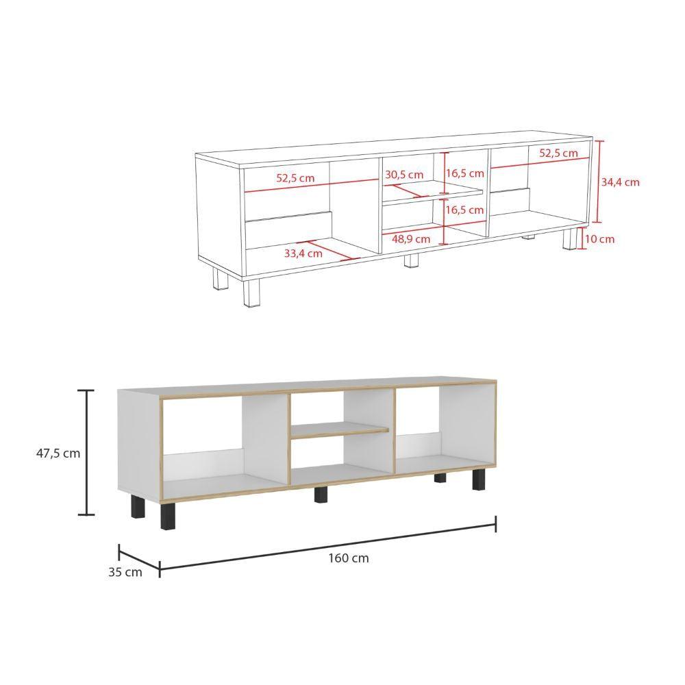 Combo Para Sala Janeiro, Incluye Mesa Para Tv Y Biblioteca.