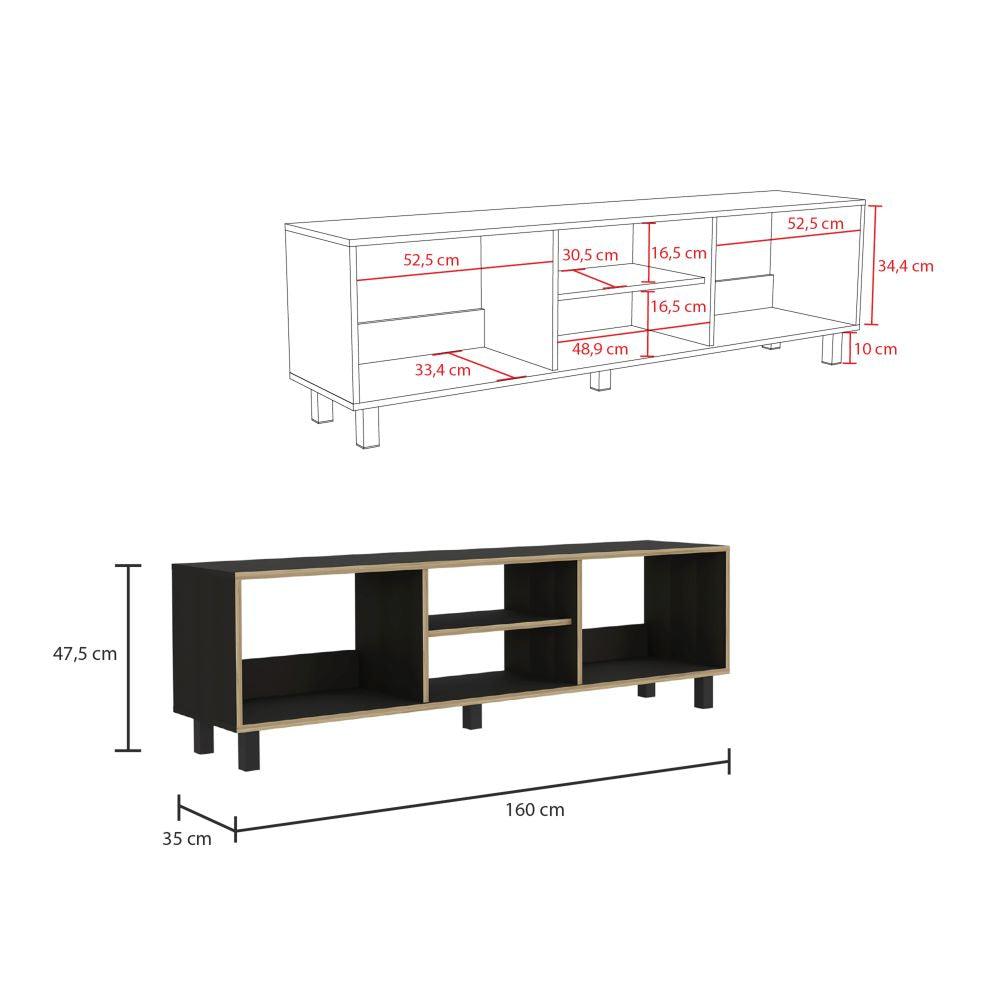 Combo Para Sala Naveen, Incluye Mesa Para Tv Y Biblioteca.