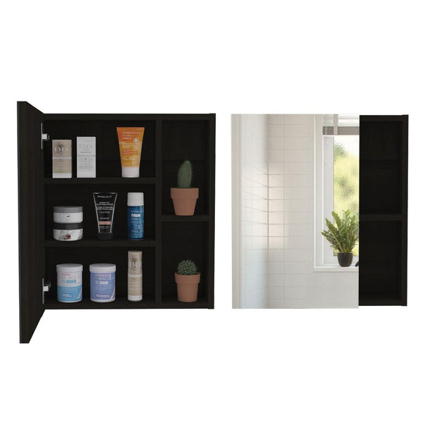 Gabinete de Baño Labell, Wengue, con Puerta y Entrepaños X2 - VIRTUAL MUEBLES