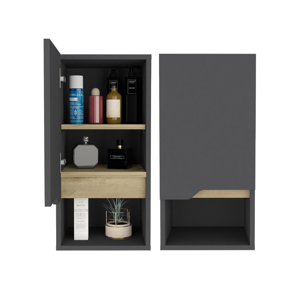 Gabinete de Baño Apolis, Plata Oscuro y Café Claro, con Espacio Para Guardar Objetos de Aseo Personal X2 - VIRTUAL MUEBLES