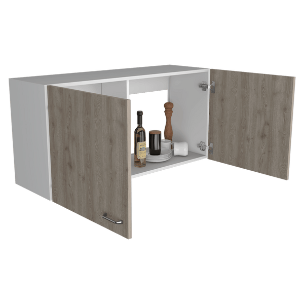 Gabinete Superior Cantabria color Blanco Y Gris Claro Para Cocina.