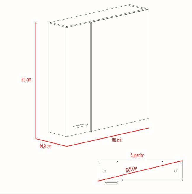 Gabinete De Baño Depp color Cafe Claro Para Baño X2.