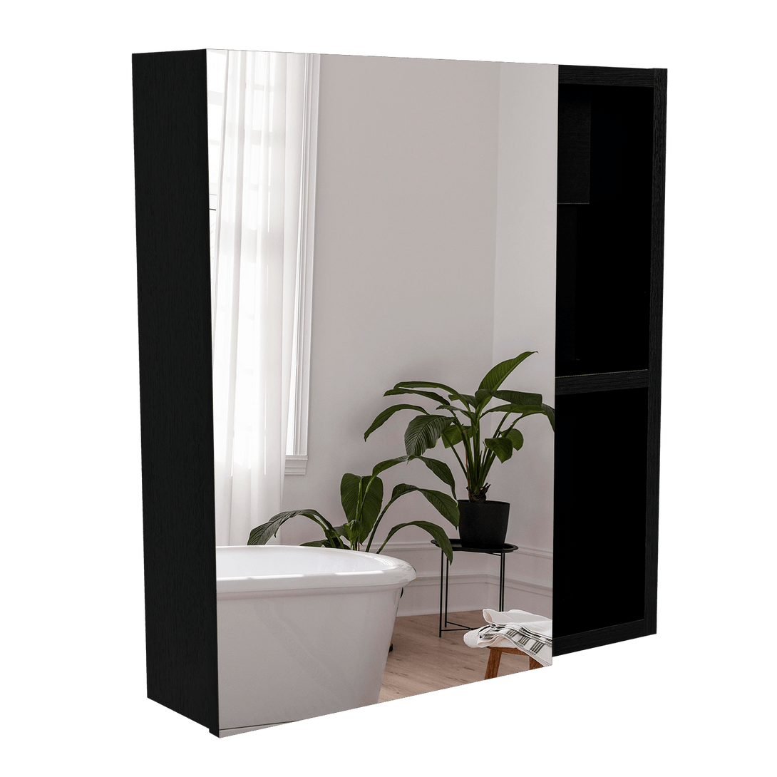 Gabinete de Baño Labell, Wengue, con Puerta y Entrepaños - VIRTUAL MUEBLES