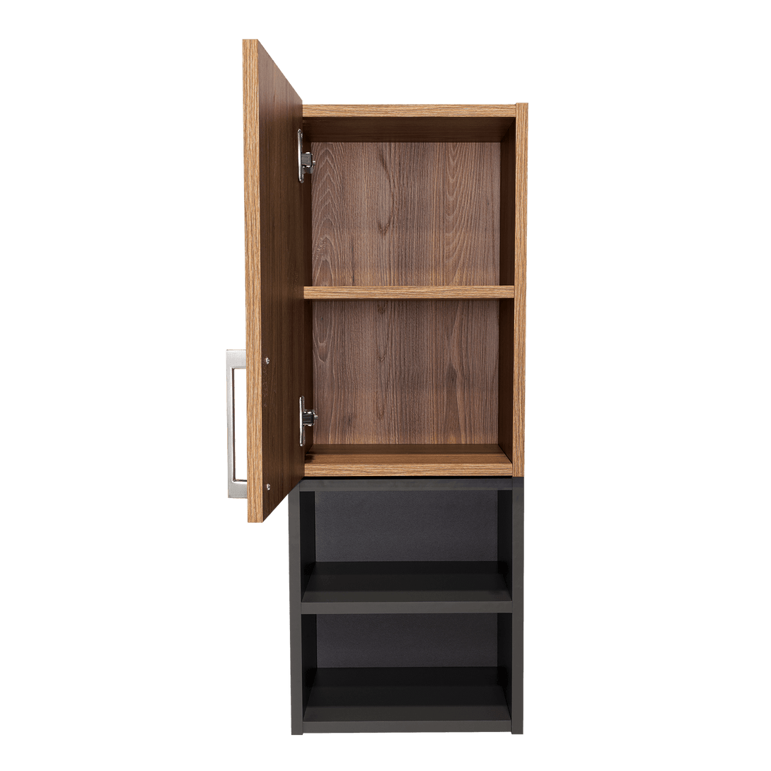 Gabinete de Baño Oporto, Miel y Plata Oscuro, con Espacio Para Guardar Objetos de Aseo Personal - VIRTUAL MUEBLES