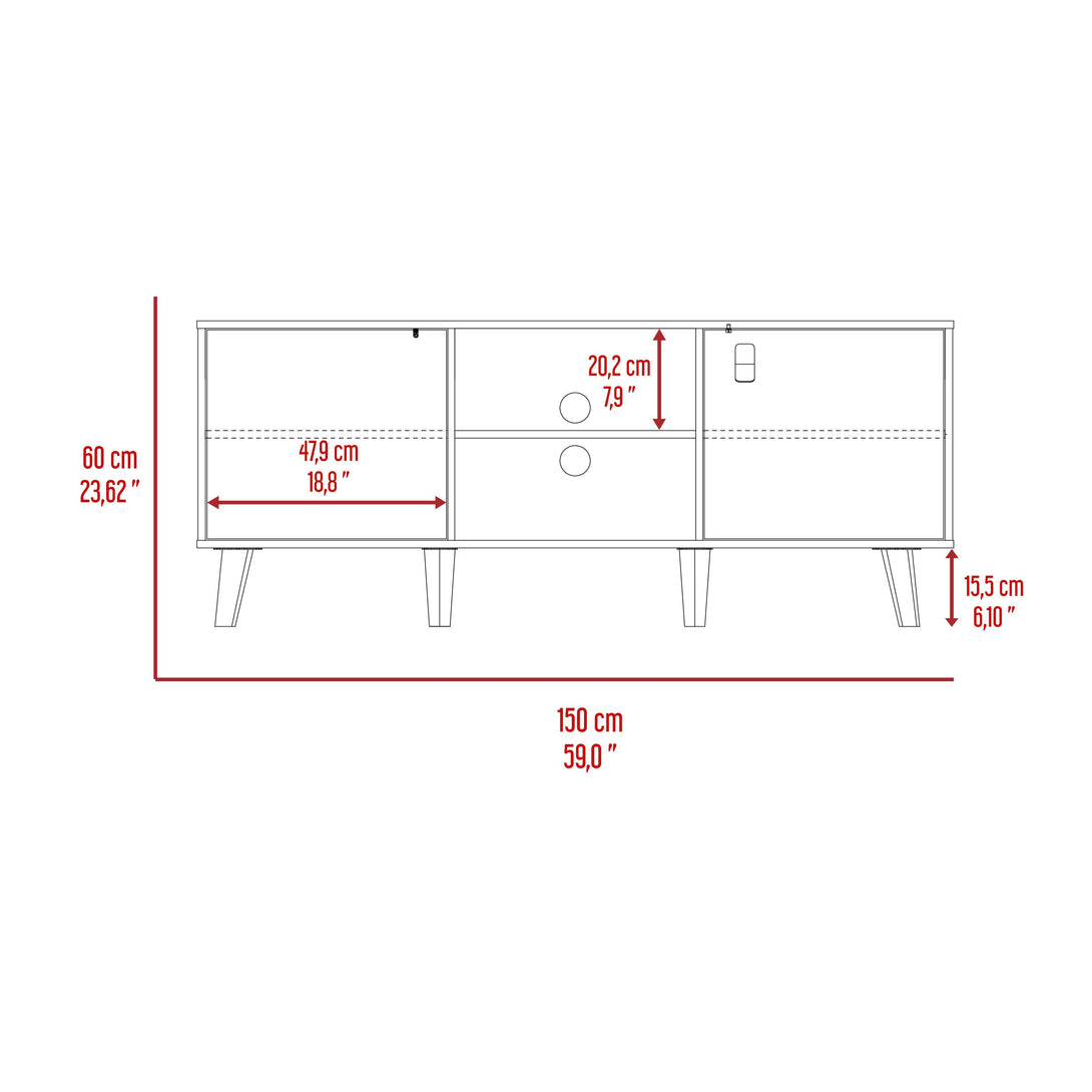 Mesa de Tv Mirabella, Cocoa, con Espacio Para Televisor de Hasta 65 Pulgadas y Varios Entrepaños - VIRTUAL MUEBLES