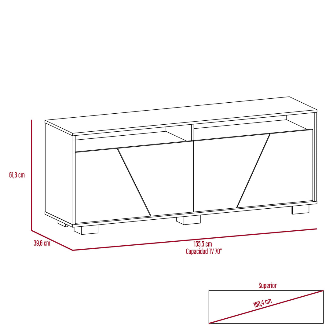 Mesa para TV Orus color Miel y Blanco para Sala.