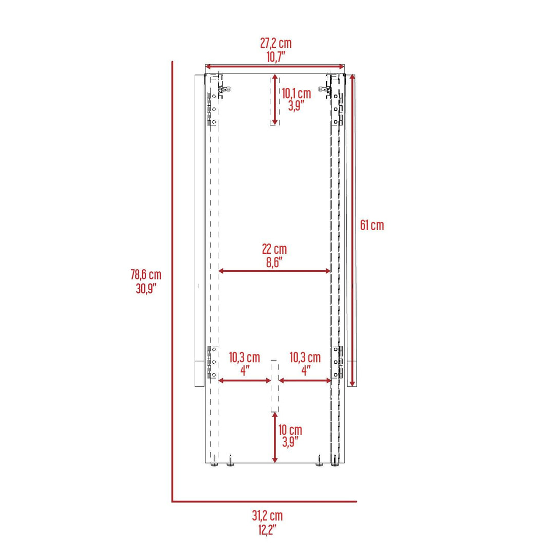 Mesa Auxiliar de Cocina Plegable Merida, Blanco y Macadamia, con Amplia Superficie - VIRTUAL MUEBLES