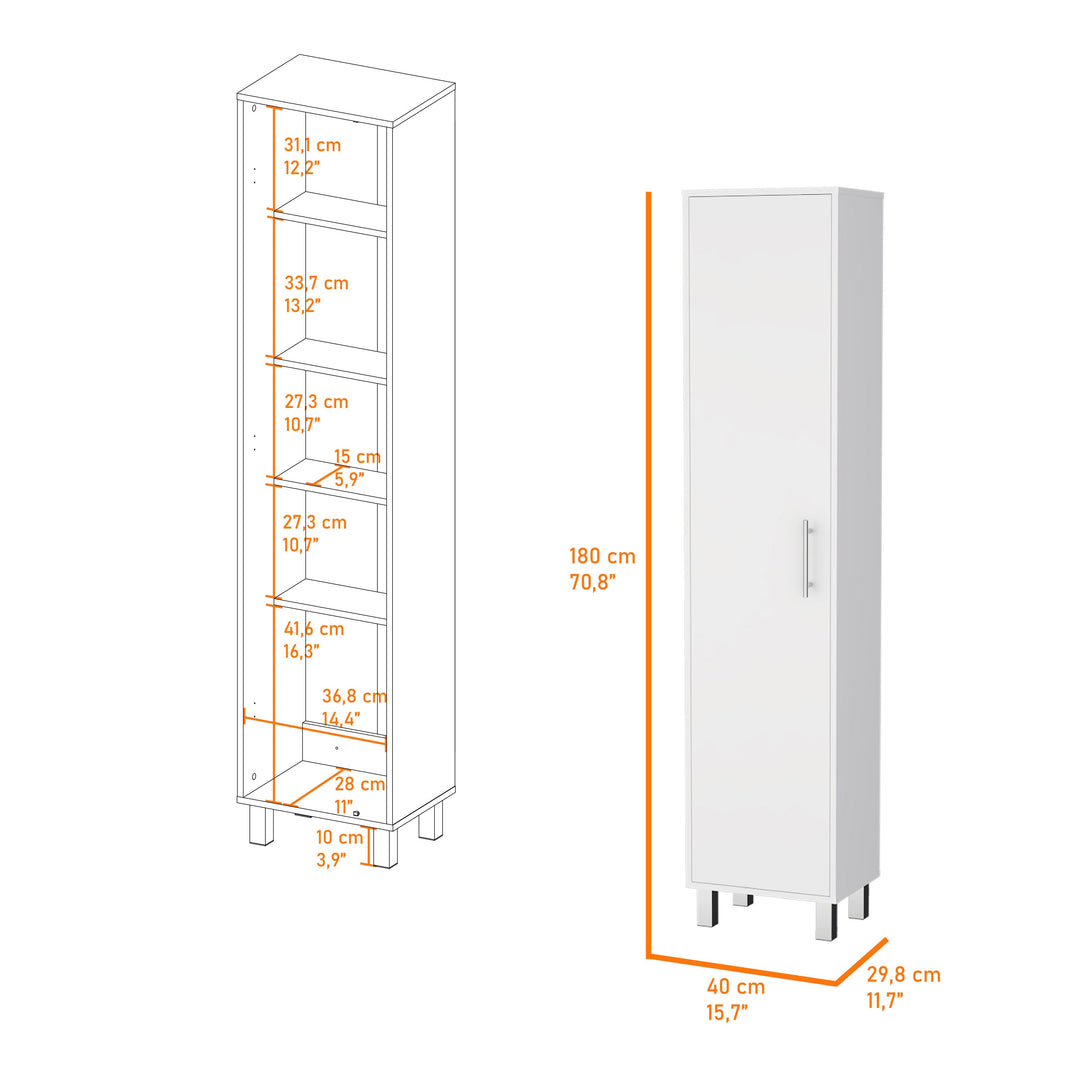 Mueble de Aseo Jalisco, Blanco, Gran Espacio Para Almacenar articulos de Aseo, con Colgadero de Escobas. - VIRTUAL MUEBLES