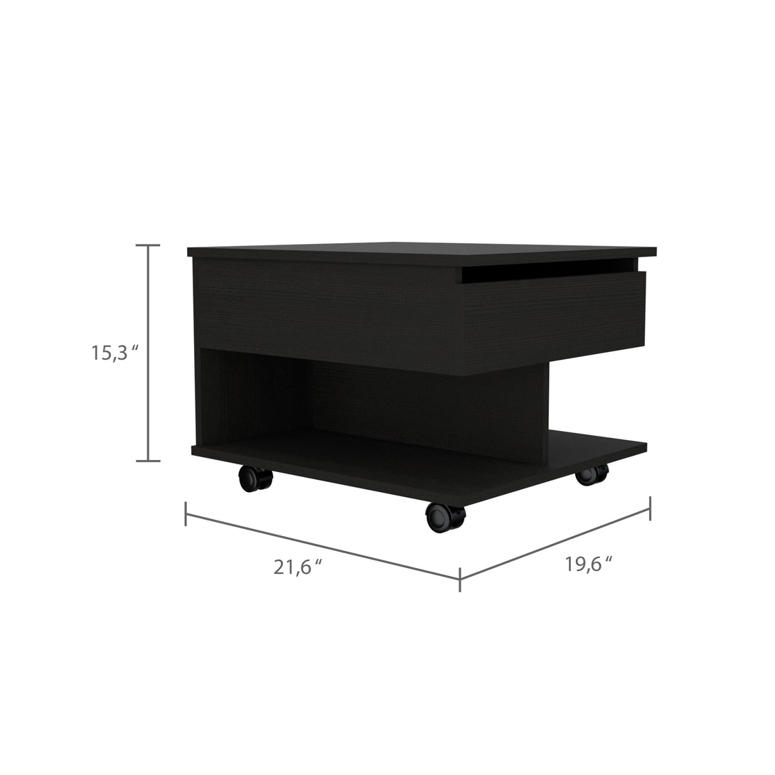 Mesa Auxiliar Salento, Wengue, Extensible con Gran Capacidad de Almacenamiento ZF - VIRTUAL MUEBLES