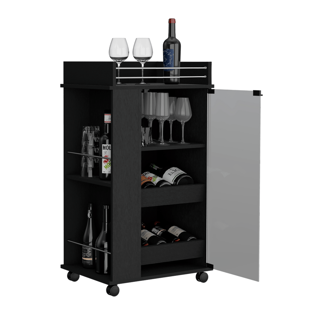 Bar Spirit, Wengue, con Amplios Espacios Para Ubicar Copas y Botellas ZF - VIRTUAL MUEBLES