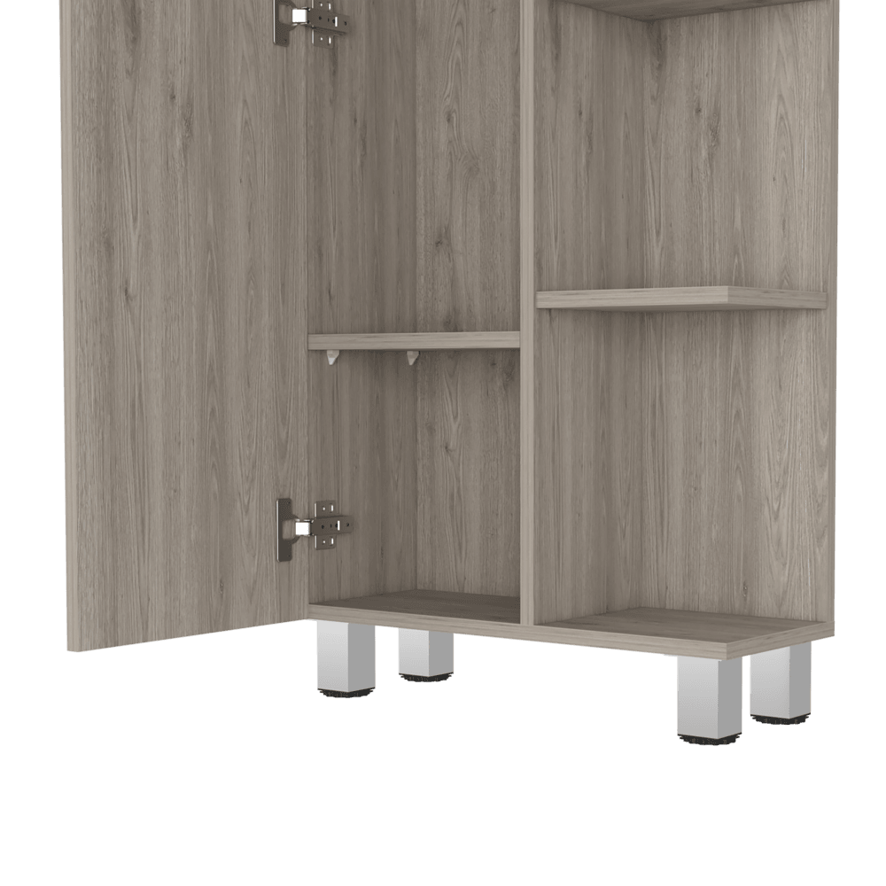 Mueble Esquinero Arán, Humo, con Variedad de Entrepaños ZF - VIRTUAL MUEBLES