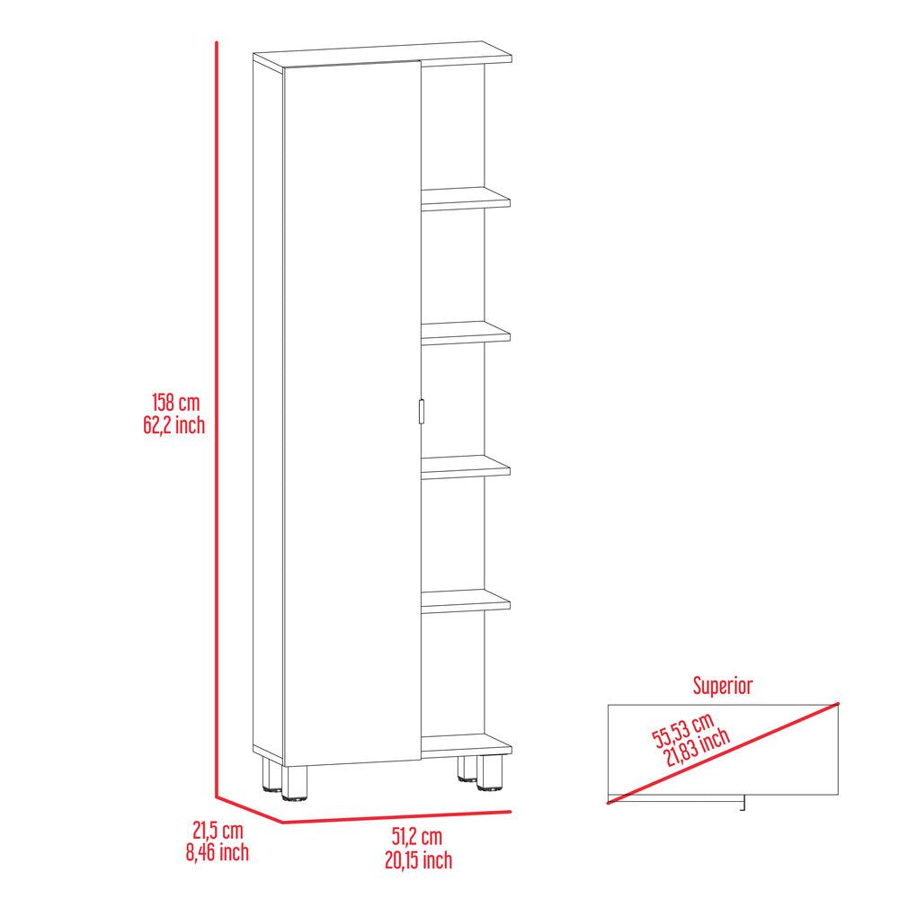 Mueble Esquinero Arán, Humo, con Variedad de Entrepaños ZF - VIRTUAL MUEBLES