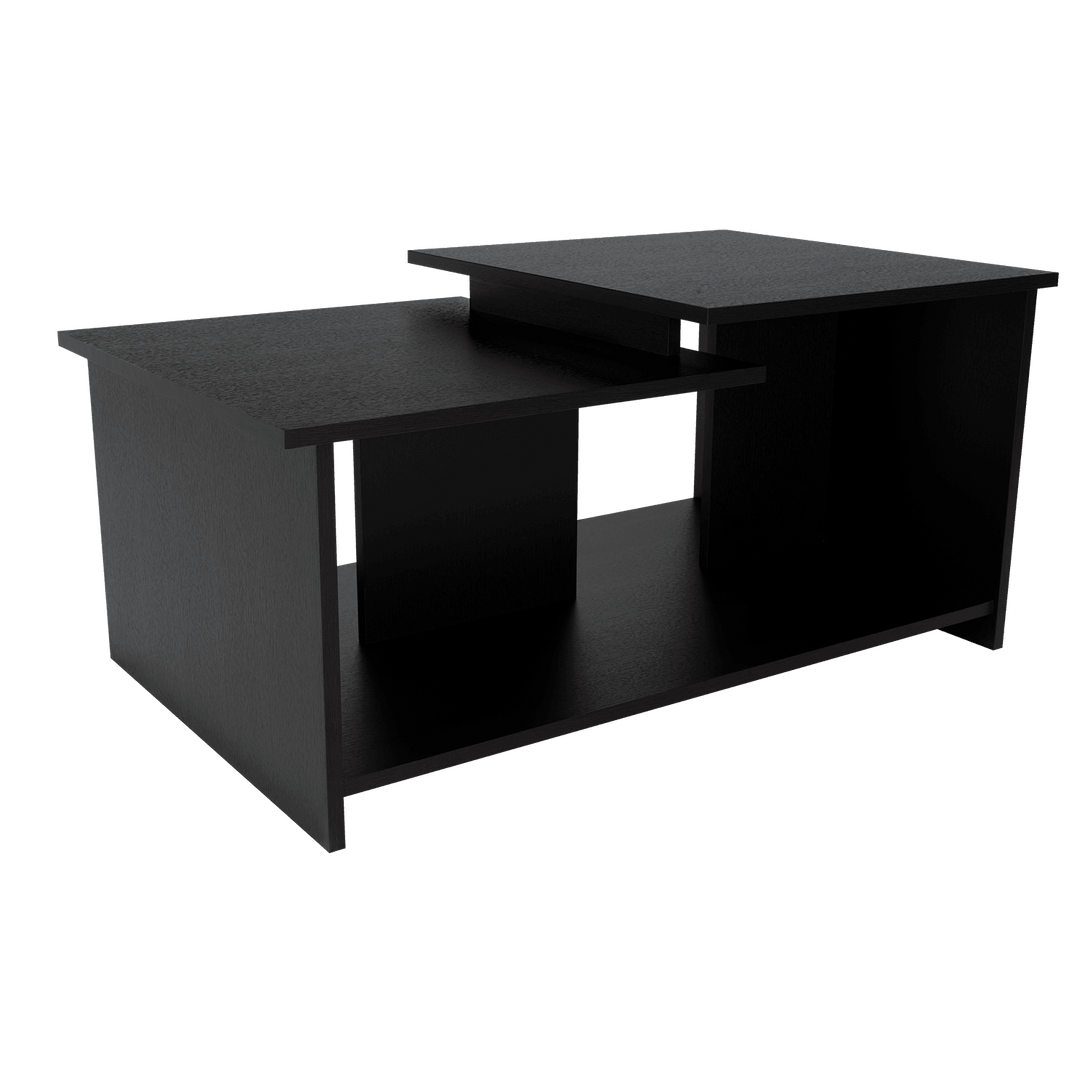 Mesa de Centro Thiny, Wengue, con Variedad de Entrepaños - VIRTUAL MUEBLES