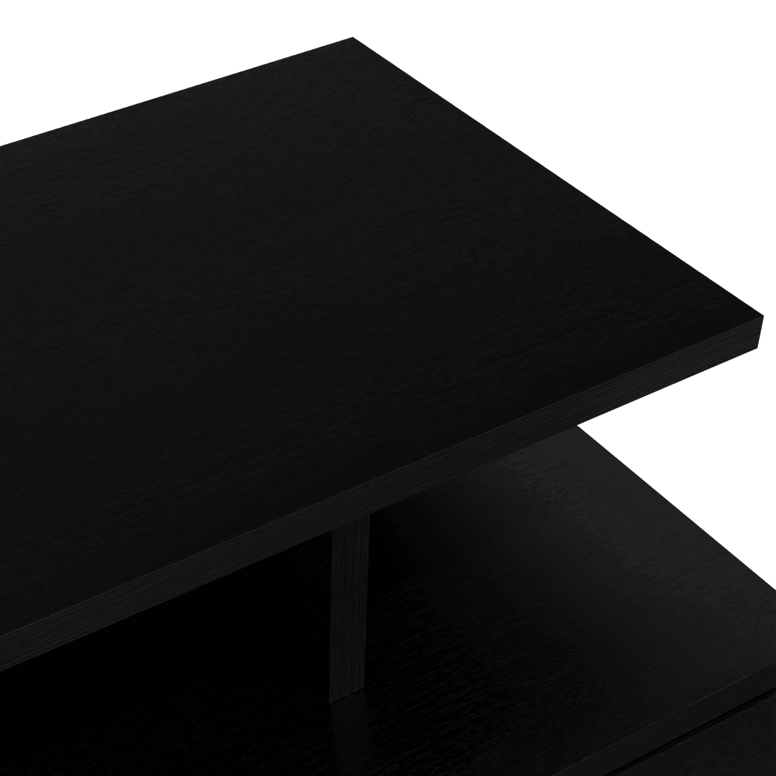 Mesa de Noche Flotante Nube, Wengue con un Cajón y División de dos Entrepaños ZF - VIRTUAL MUEBLES