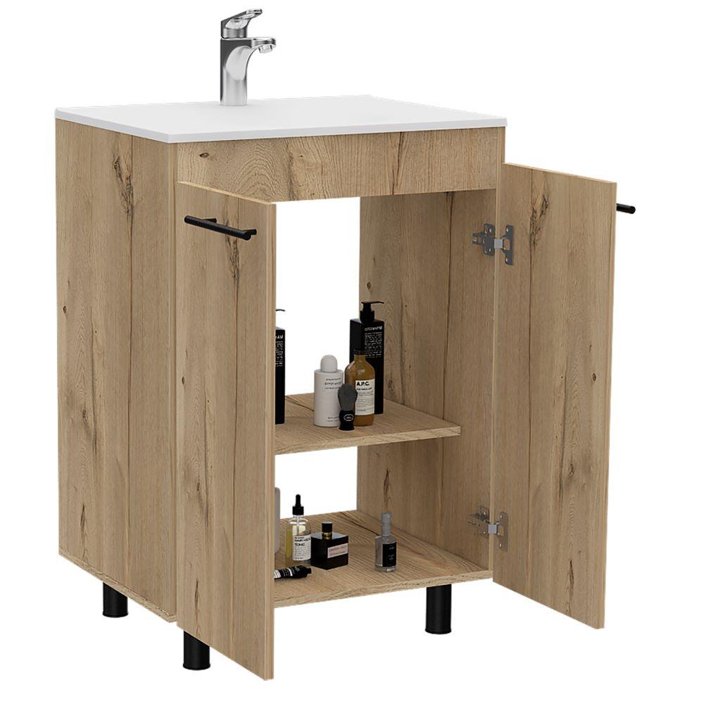 Mueble Lavamanos Anney color Café claro para Baño.