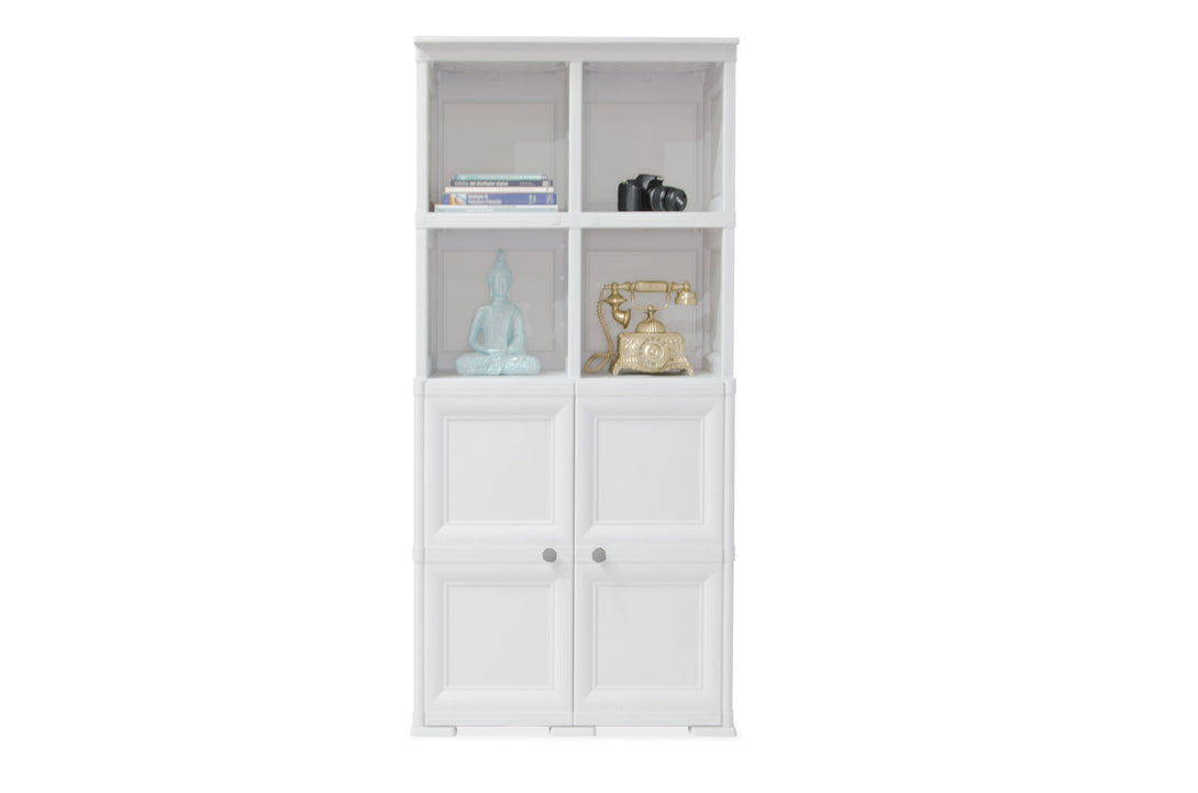 Mueble Organizador Elegance Liso Monet color Blanco Perla para Habitación.