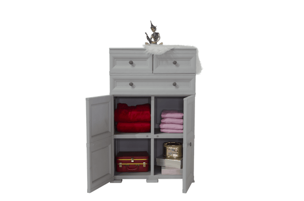 Mueble Organizador Elegance Picasso color Gris para Habitación.