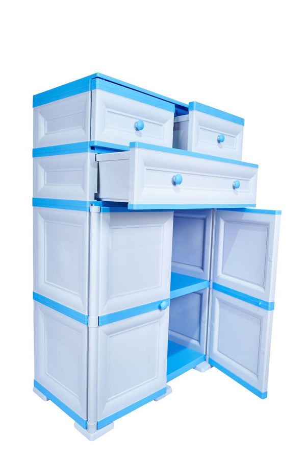 Mueble Organizador Elegance Picasso Infantil color Azul para Habitación.