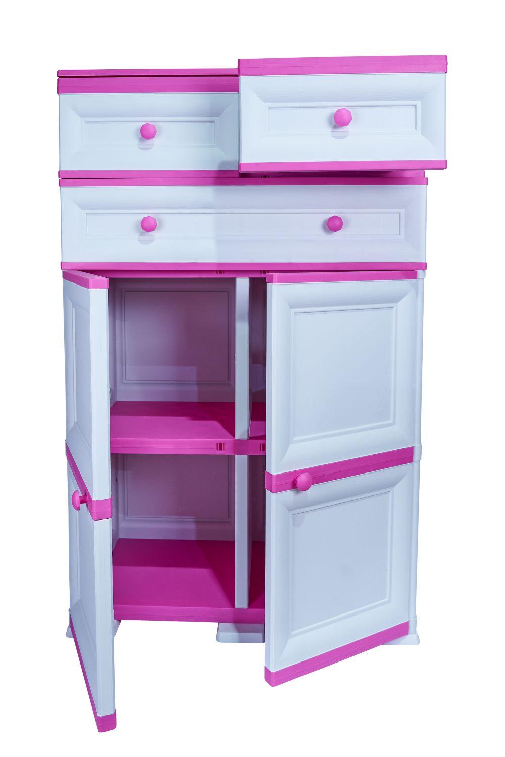 Mueble Organizador Elegance Picasso Infantil color Fucsia para Habitación.