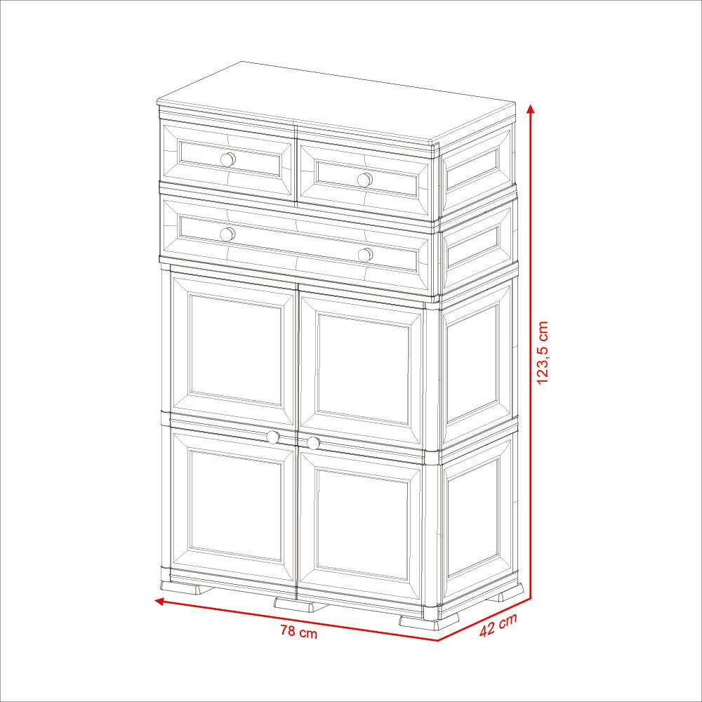 Mueble Organizador Elegance Picasso color Cocoa para Habitación.