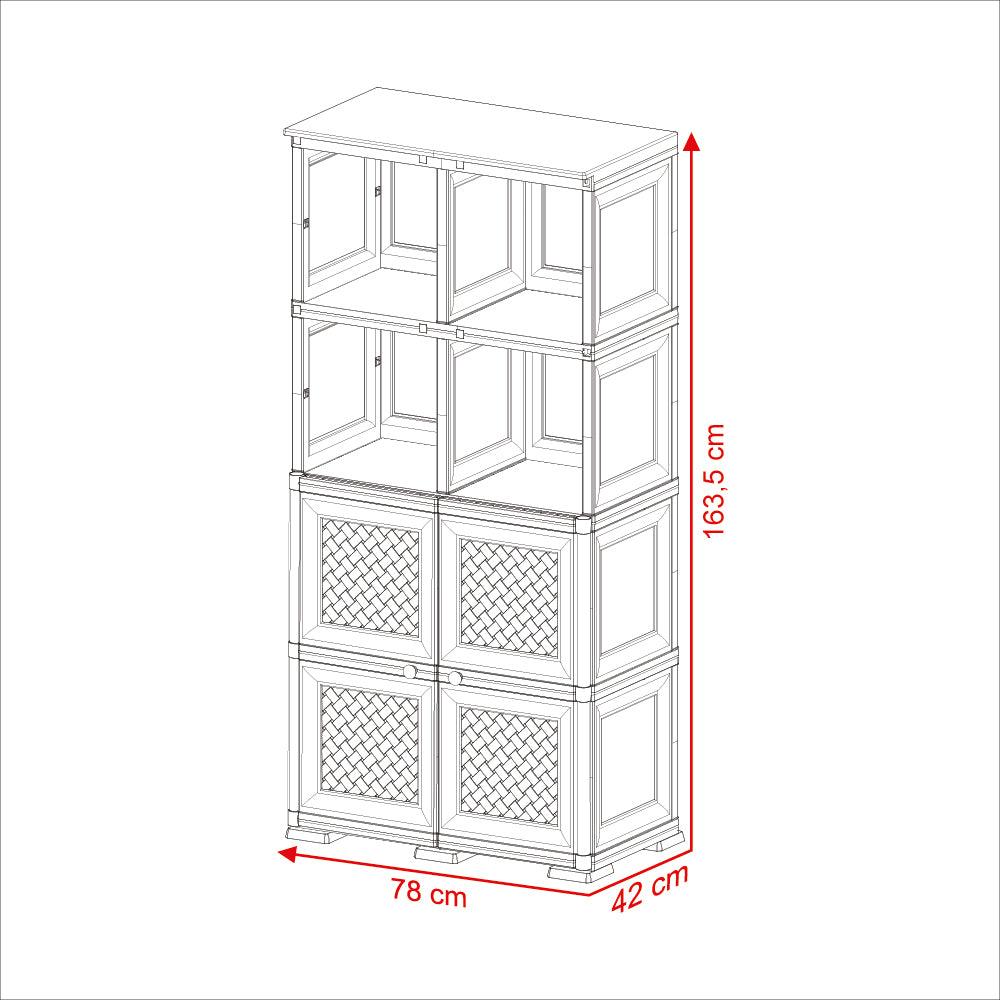 Mueble Organizador Elegance Rattan Monet color Gris para Habitación.