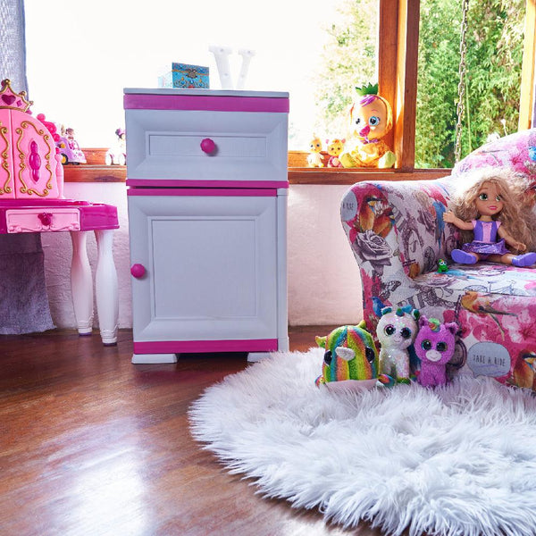 Mueble Organizador Elegance Tiziano Infantil color Fucsia para Habitación.